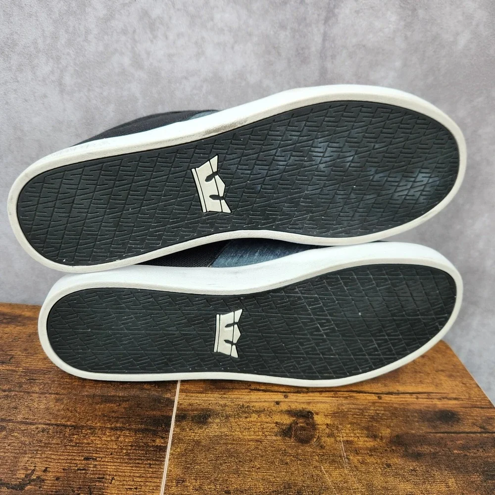 Supra Stacks Sneakers Mens 13 Gray Black Terry Kennedy Canvas Skate Sk8 Shoes‎